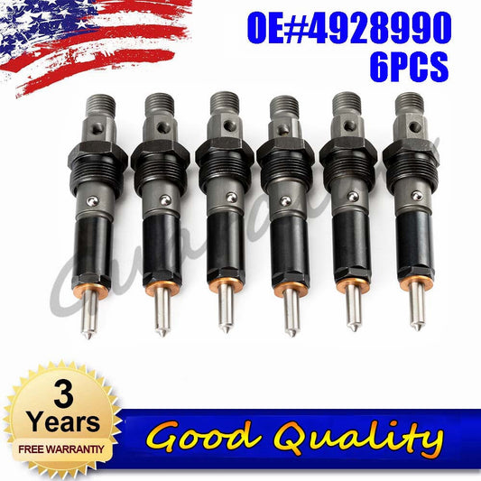 6PCS 4928990 390KAL59P6 Diesel Fuel Injector NEW Set For 4BT Engine