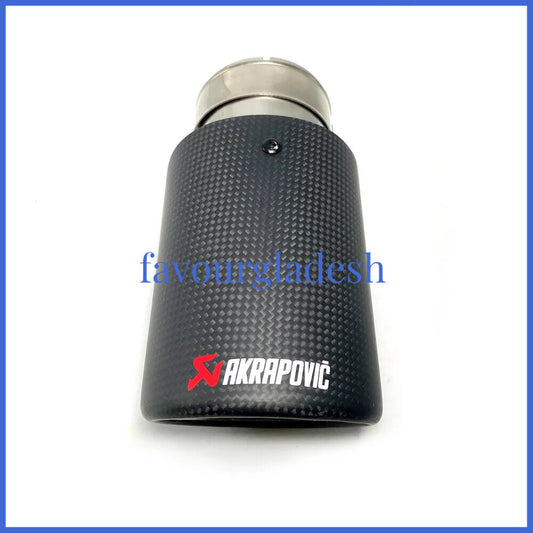 Universal AKRAPOVIC Exhaust Tip Muffler Pipe Carbon Fiber 63mm inlet 76mm outlet