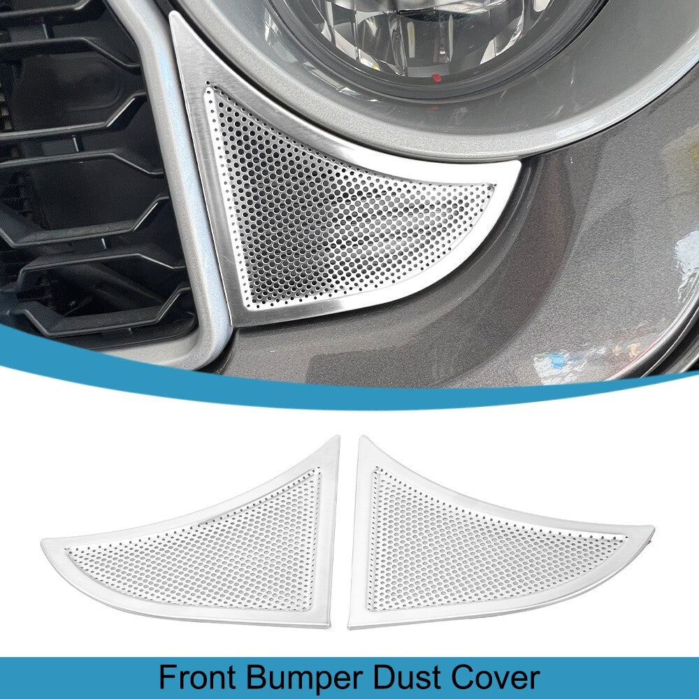 Silver Front Bumper Side Dust Cover Trim Stickers for Jeep for Wrangler JL 2024 Up