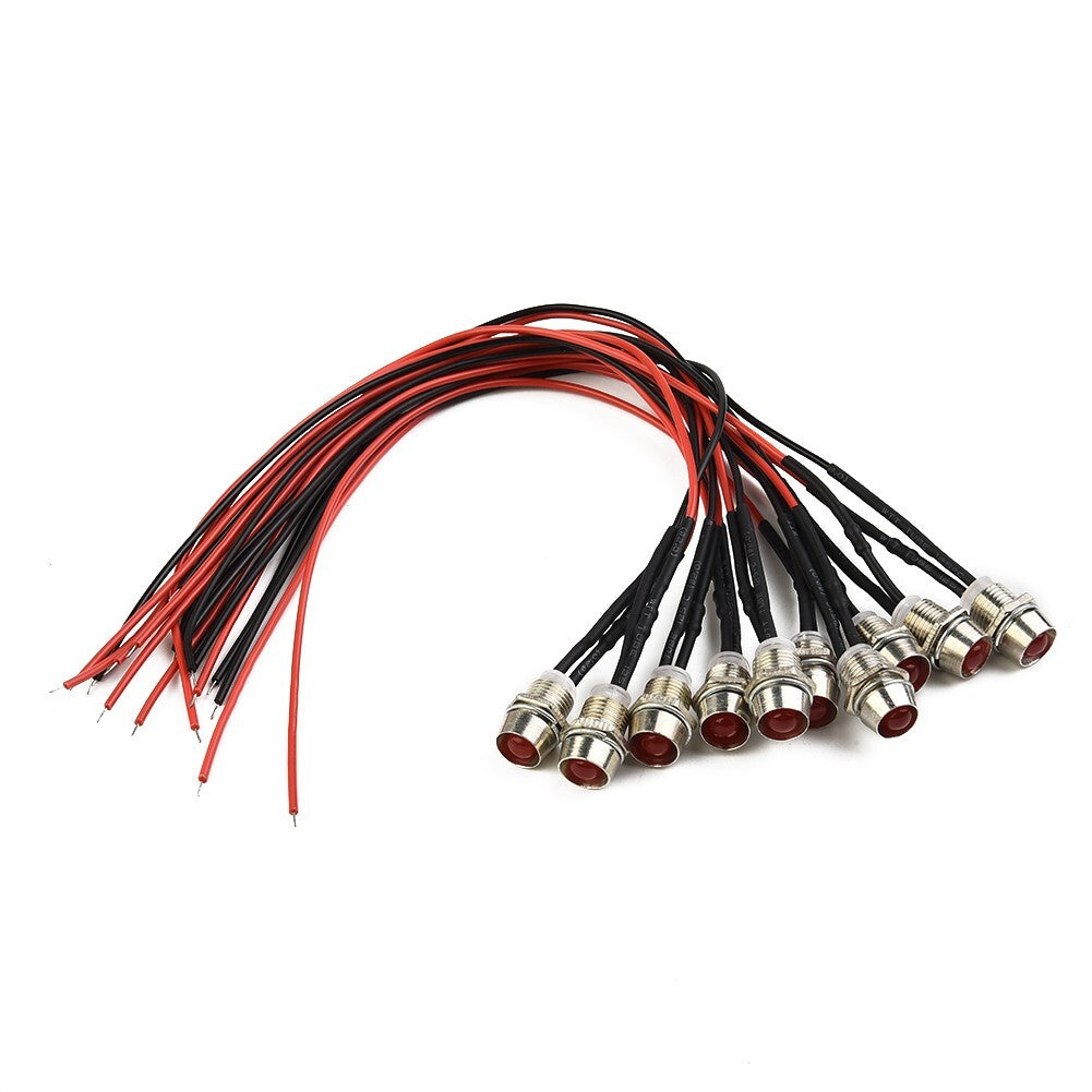 10-pack 8mm 12V Car Truck LED Indicator Dashboard Panel Lights AU