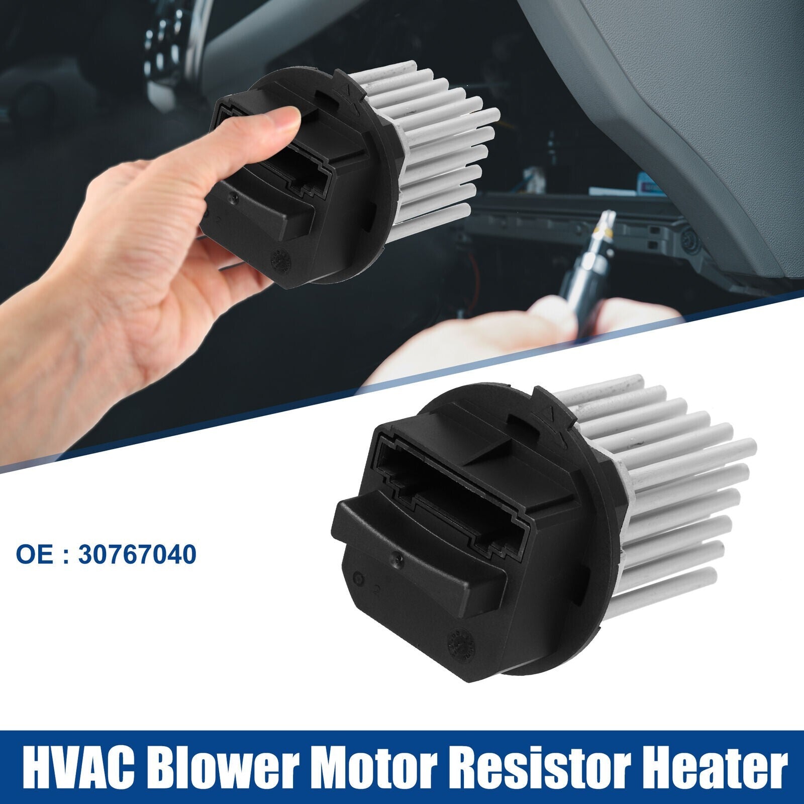 30767040 HVAC Hair Dryer Motor Resistance Heater Suitable for Volvo XC60 2010-2017 Black