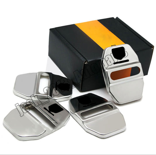 4pcs Stainless Steel Silver Door Striker Cover Lock Buckle Cap Trim for DODGE
