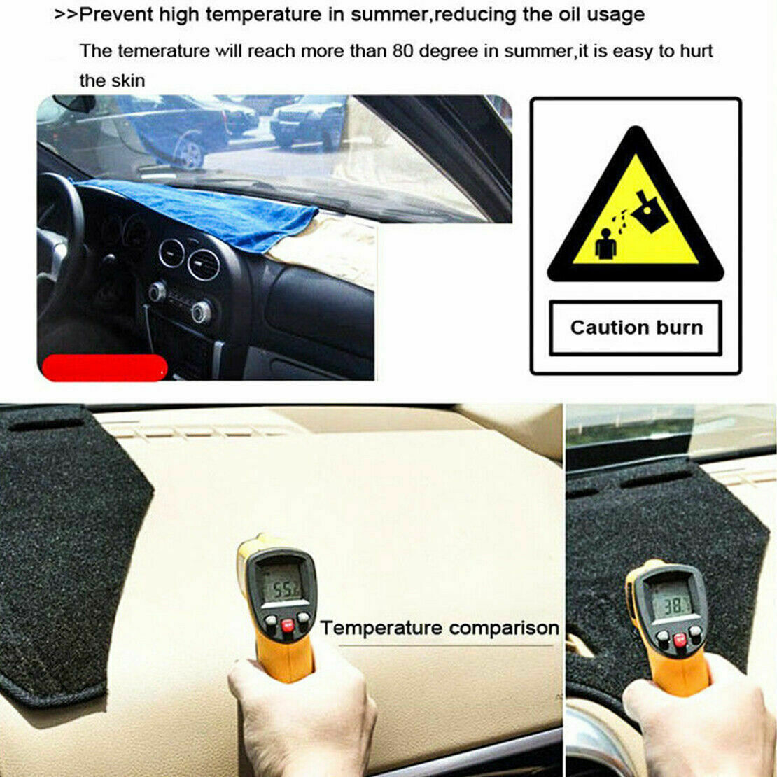 1X Inner Dashboard Dash Mat Non-slip DashMat Sun for Jeep Grand Commander 18-23