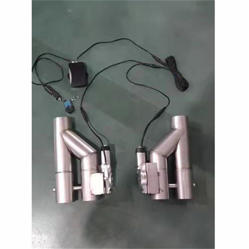 2 Double Electric Exhaust Valve Y Pipe Single Flap Control Valve Pipe Remote