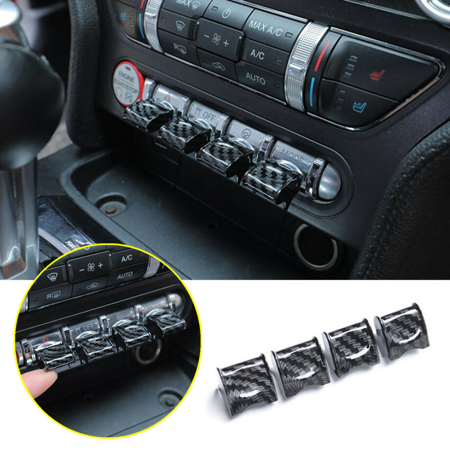 Suitable for 2015-2021 for Ford for Mustang carbon fiber interior center control button switch cover trim
