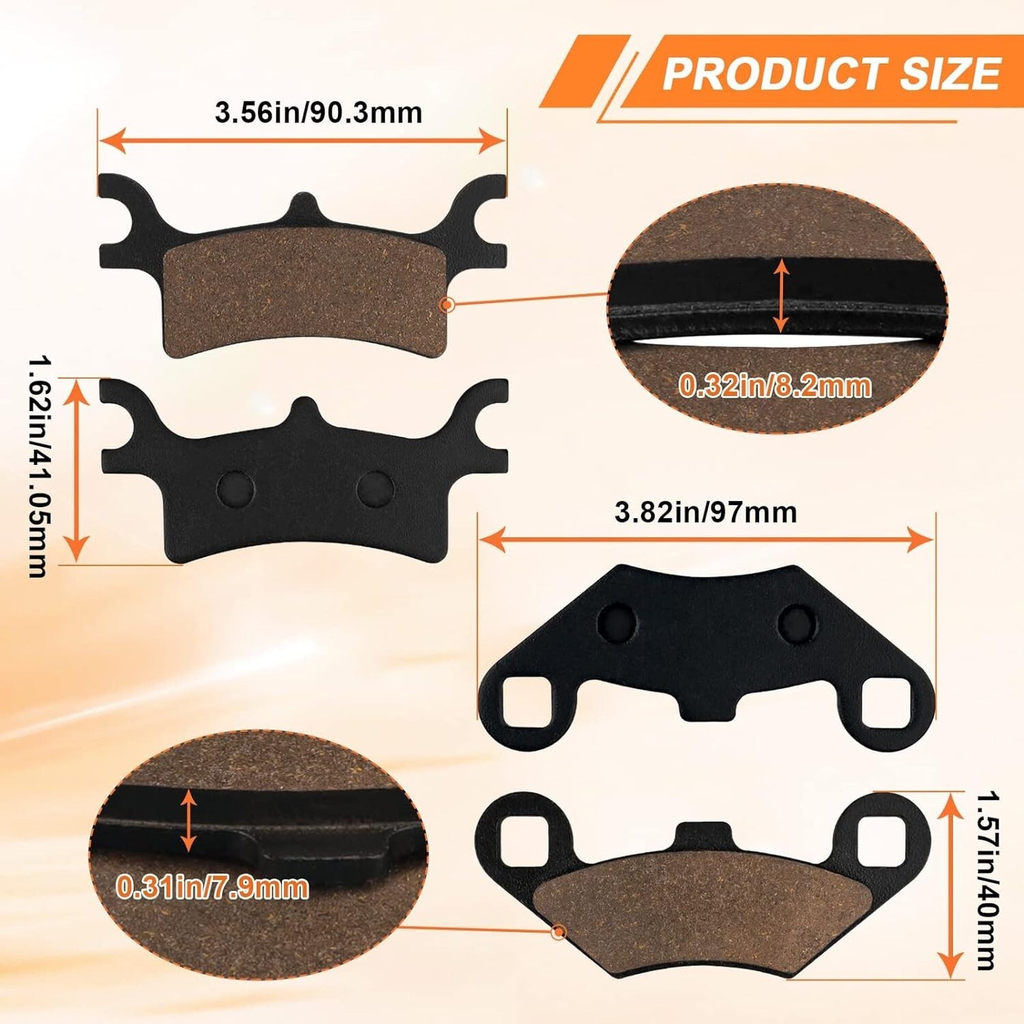 Brake Pad for Polaris Magnum 325 330 400 Scrambler 500 Twin 700 EFI MV Twin 800