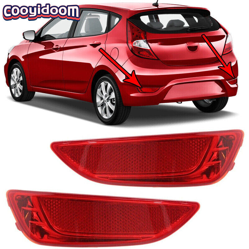 Red rear bumper reflectors for modern accent SOLARIS Hatchback 2012-2013-2017