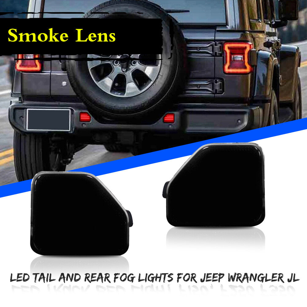 Suitable for 2018-2021 for Jeep for Wrangler JL rear bumper LED rear fog light and tail brake light.
