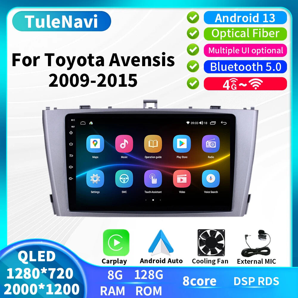 for Toyota Avensis T25 Multimedia Player Carplay Screen Stereo Car AutoRadio GPS