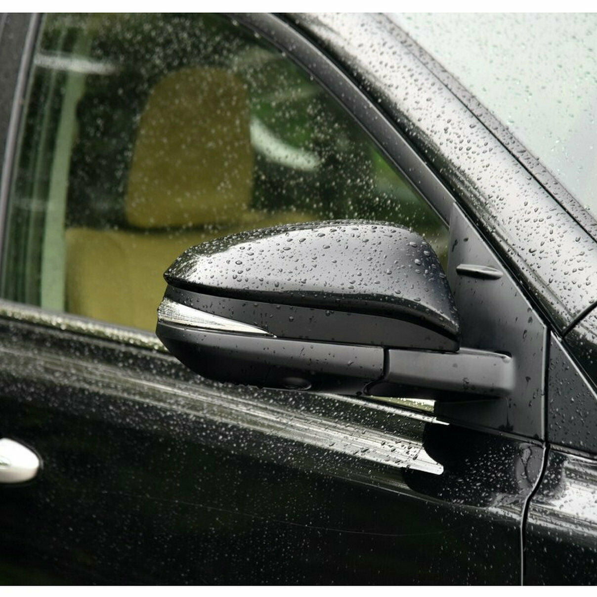 for Toyota RAV4 2013-2018 Glossy Black ABS Side Door Rearview Mirror Cover Trim