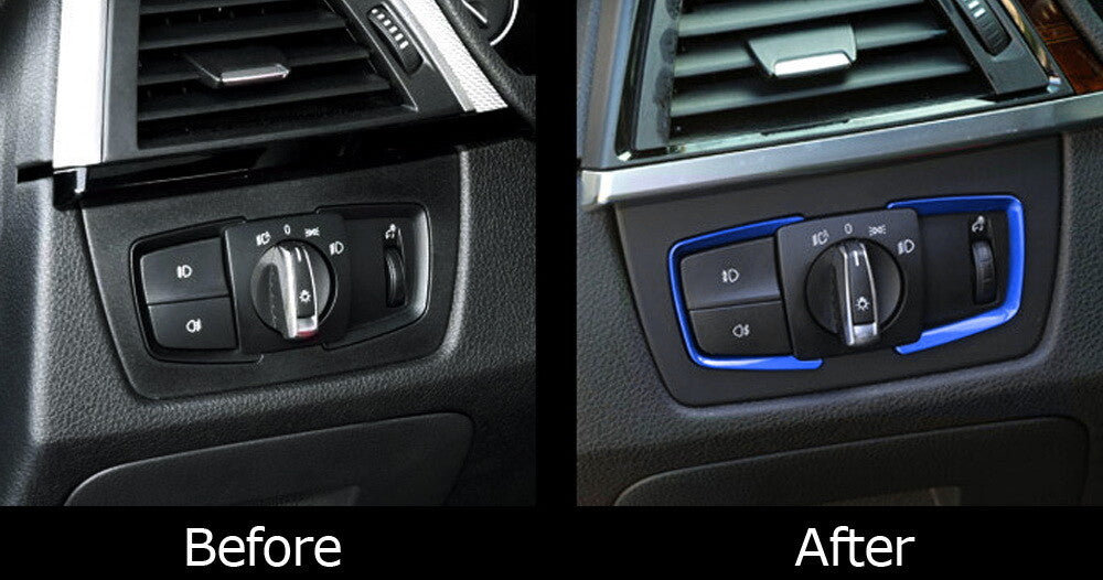 for BMW 2 3 4 Series X5 X6 Blue Headlight Switch Surrounding Decorative Trims