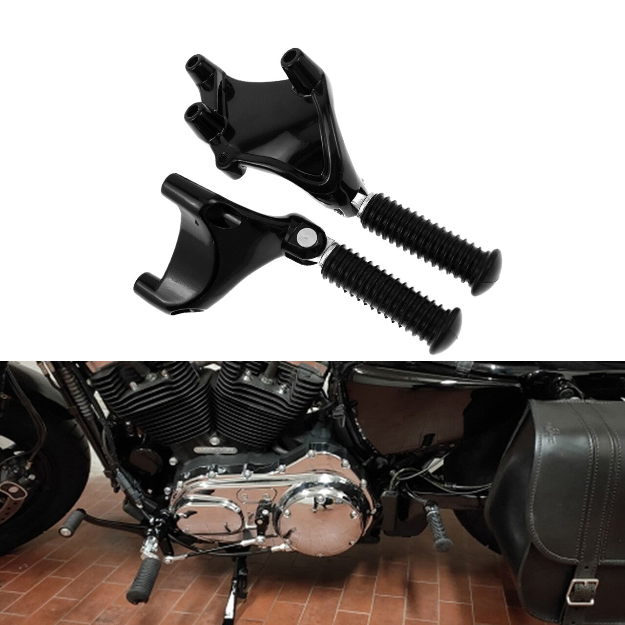 Passenger Pedal Foot Pegs w/ Mount Bracket for Harley Sportster 883 1200 14-2023