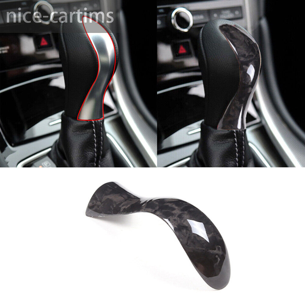 for Infiniti Q50 Q50L Q60 2014-17 Forged Carbon Fiber Gear Shift Knob Panel Trim