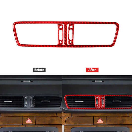 Red Carbon Fiber Center Air Vent Oulet Trim Cover for Volkswagen for Passat 2006-11