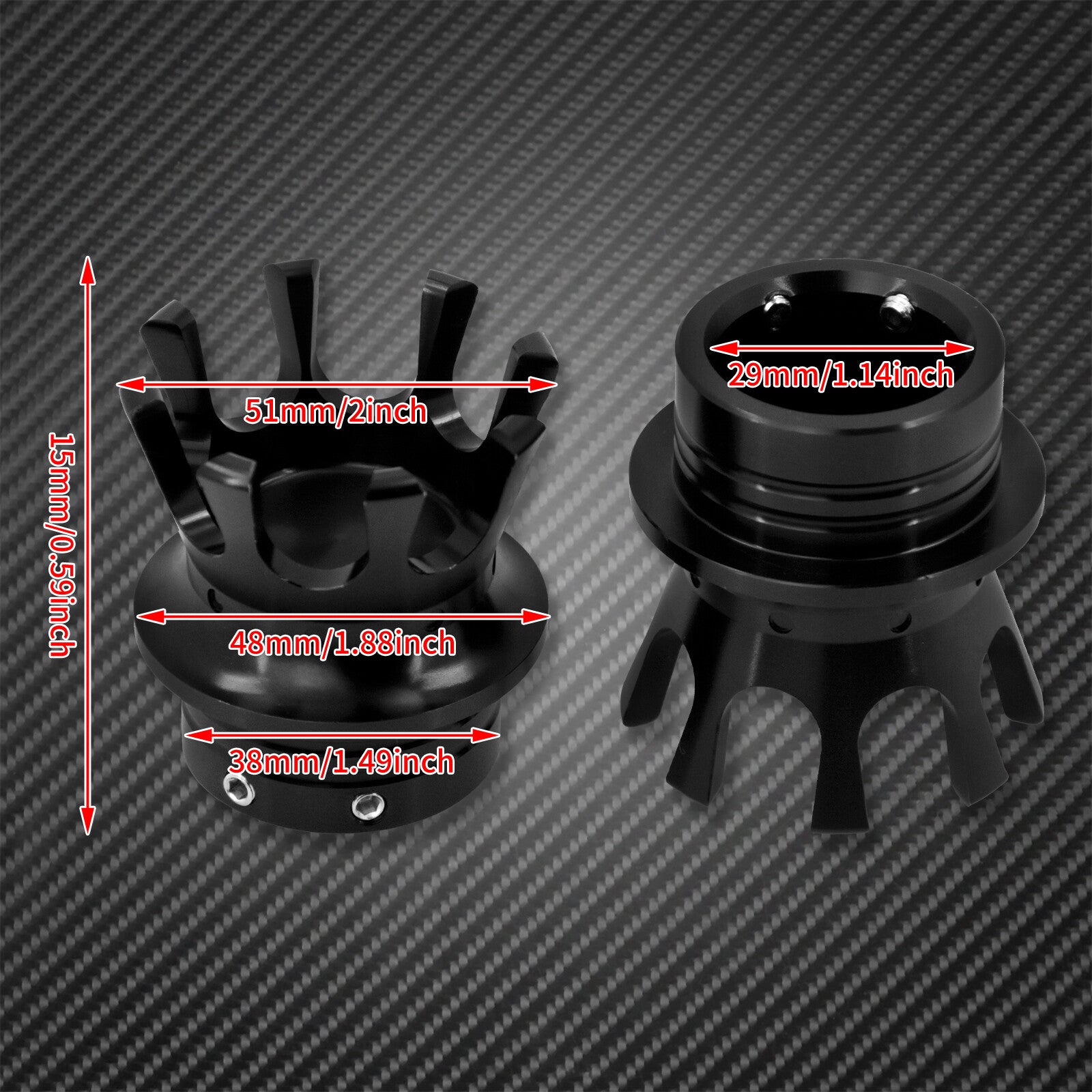 All Black 29MM Crown King Front Axle Nut Cover Fit for Harley Sportster Touring
