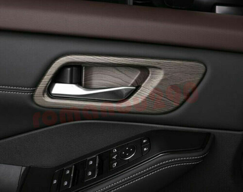 4P for Nissan Rogue 2021-2023 ABS Wood Grain Color Interior Door Bowl Cover Trim