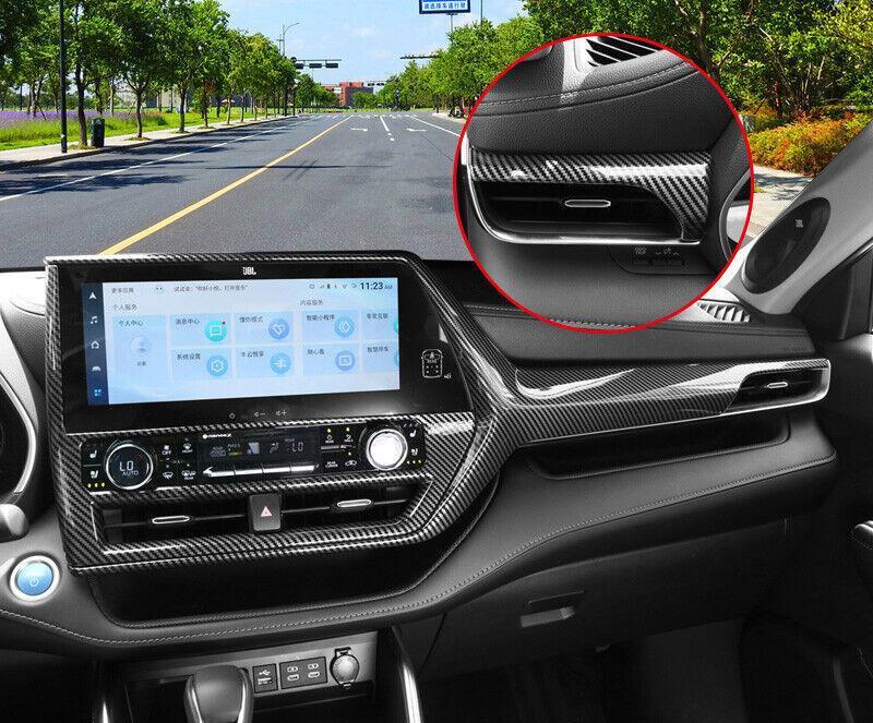 Carbon Fiber Center Console Dash Strip Trim 8¡±for Toyota Highlander 2020-2023