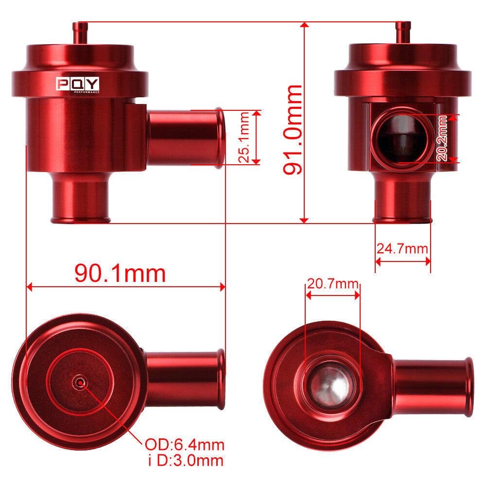 RED Blow Off Valve Splitter Diverter Valve for VW for Audi 1.8T MK4 for Golf for Jetta A4