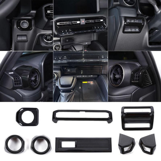 8-piece Gloss Black Interior Package Trim Cover for Toyota for Land Cruiser LC250 2024/2025