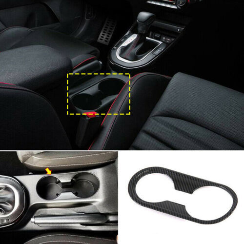 for Kia Forte 2019-2021 Carbon ABS Central Console Water Cup Frame Cover Trim