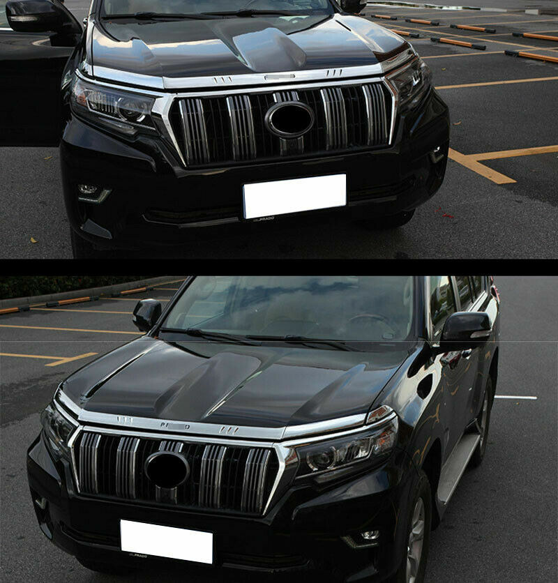 Front Bumper Hood Molding Trim Chrome ABS for Toyota Prado FJ150 LC150 2018-2021