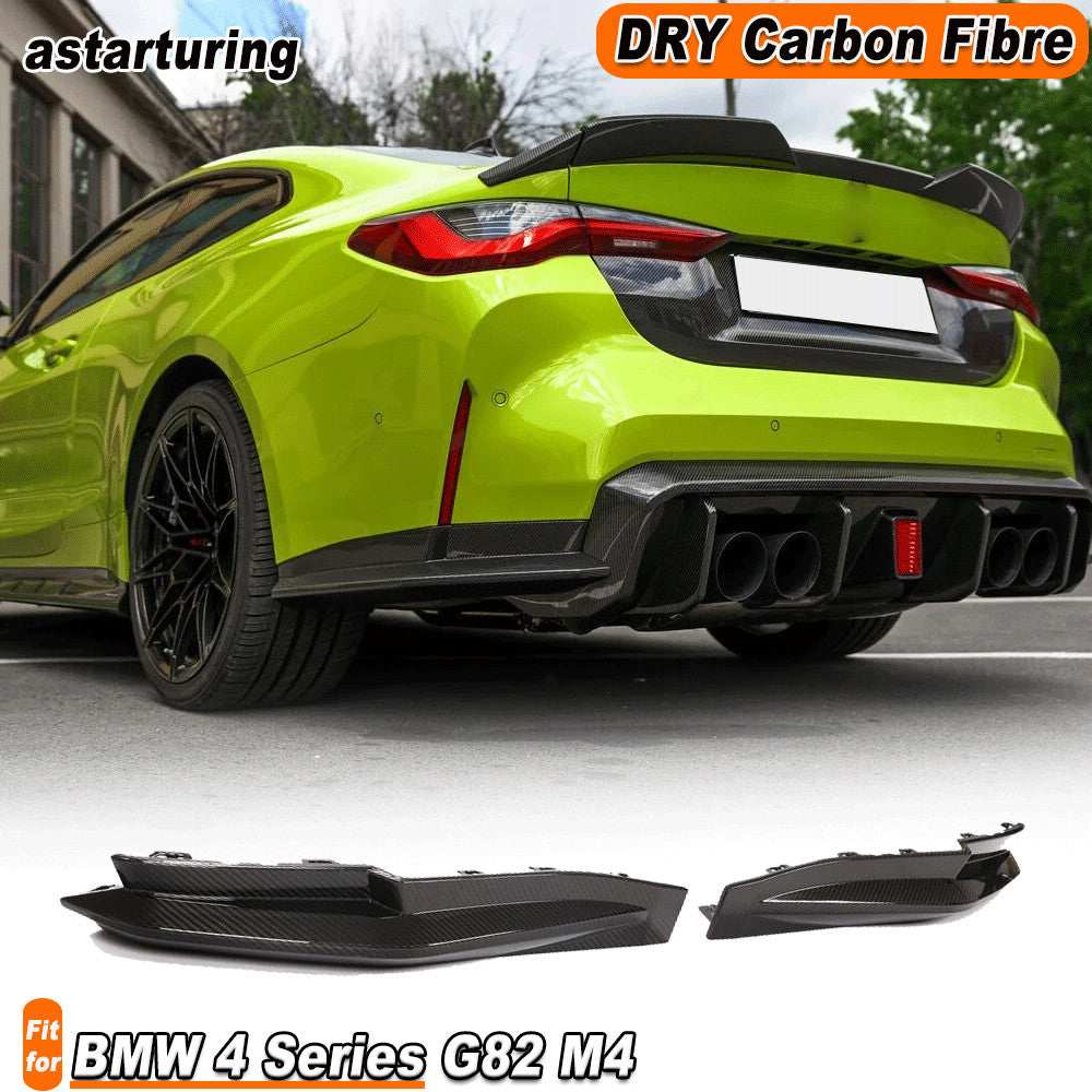 Fit for BMW 4 Series G82 M4 2021-2022 Dry Carbon Rear Bumper Splitters Flaps Lip