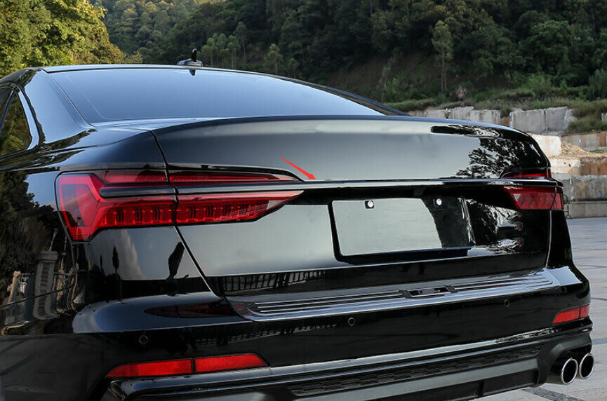 for Audi A6 S6 2019-2024 Black ABS Rear Trunk Lamp Taillight Strip Cover Trim 3x