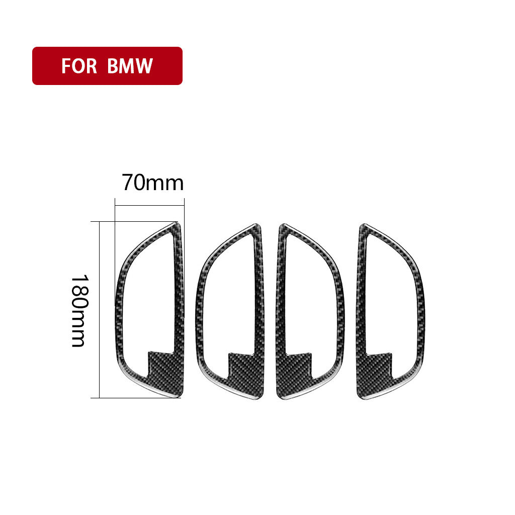 4Pcs Carbon Fiber Door Handle Frame Cover Trim for BMW 5 Series F10 2011-2017
