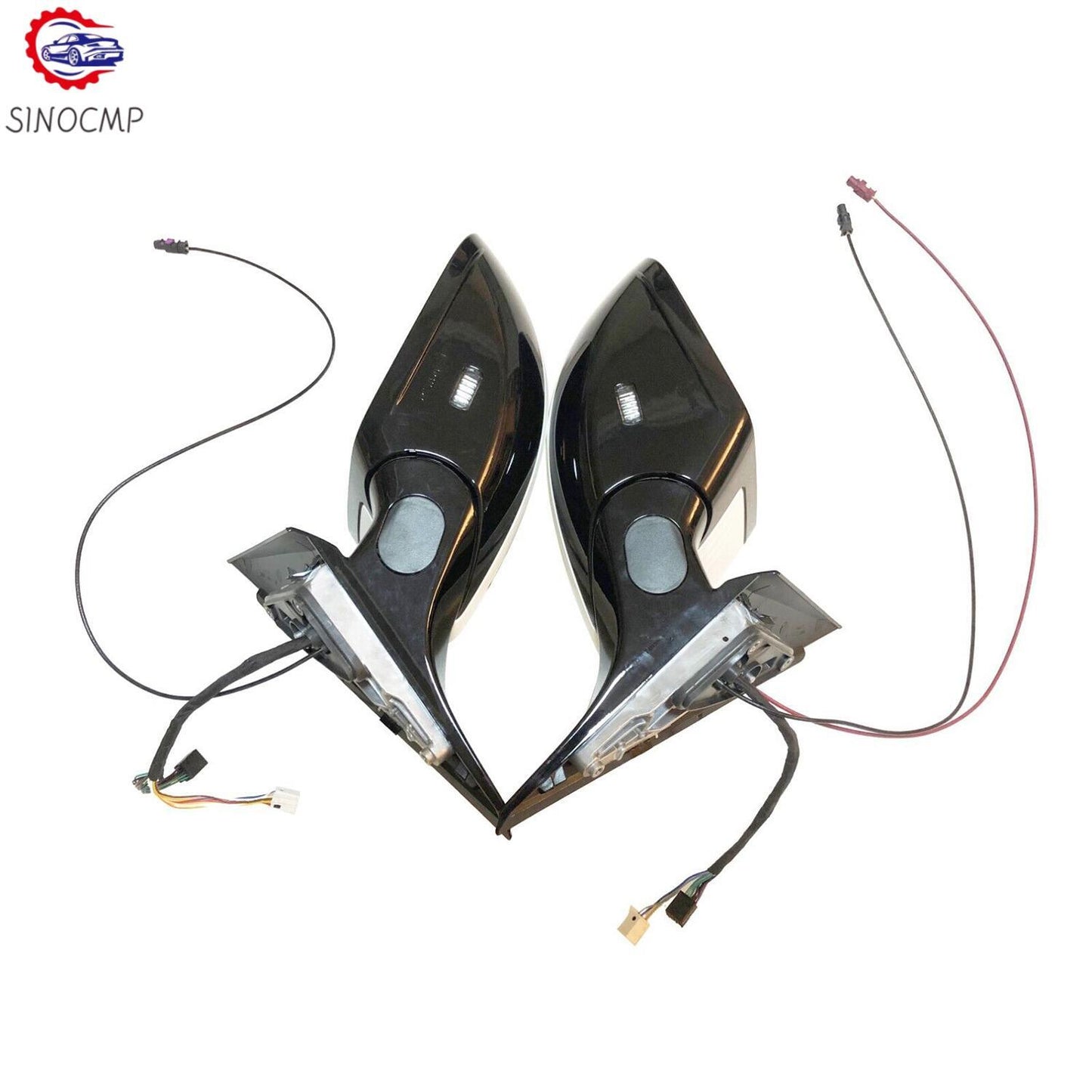 F15 Car Side Door Mirror Set For 13-18 for BMW X5 Series 5 Pins 2013-2018 Black 4.4L