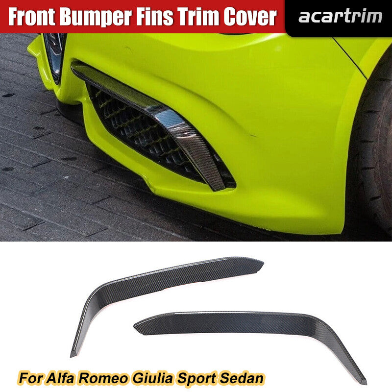 for Alfa Romeo Giulia Sport 15UP Carbon Fiber Fog Light Splitter Canard Fins