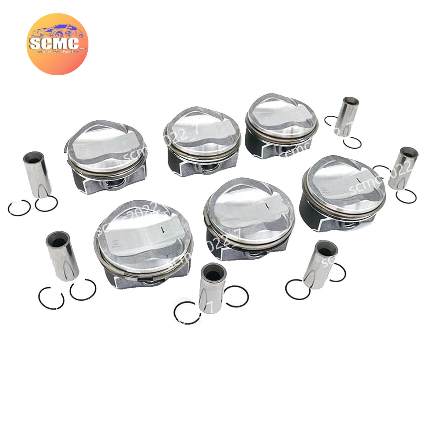 6x Engine Pistons  Rings Set for Audi A4 A5 S5 A6Quattro Q7 3.0T CREC CRED CREH