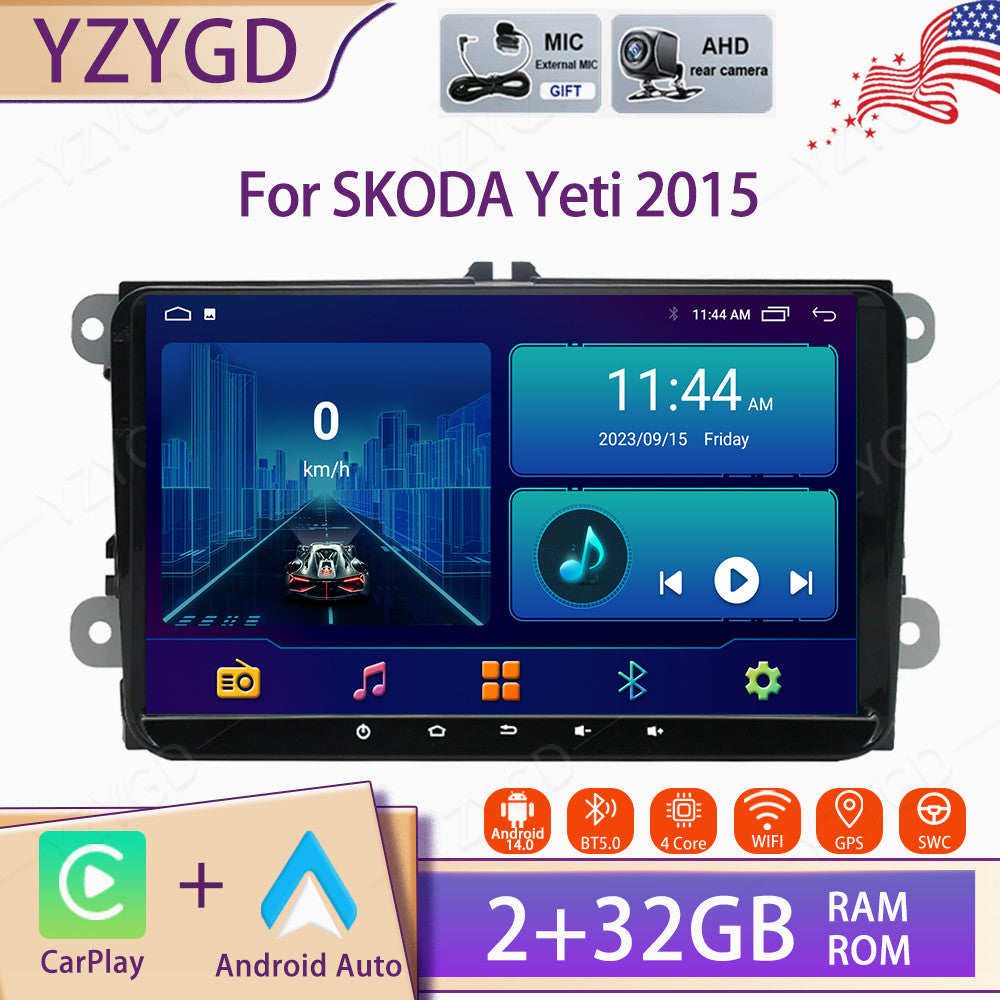 for SKODA Yeti 2015 Stereo Android Auto Carplay Car Radio GPS Navi Screen WIFI