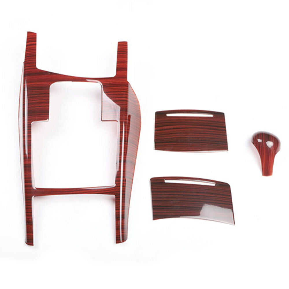 Car Inner Console Gear Shift Frame Cover Trim Fit for Audi A6L 05-2011 Red Wood