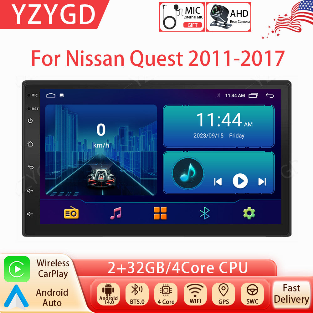 7inch Apple Carplay for Nissan Quest 2011-2017 Stereo Car Radio GPS WIFI Screen