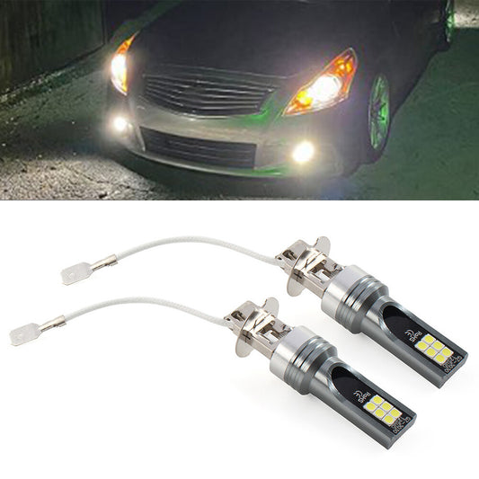 H3 12SMD LED Fog Light Bulb White Driving Super Bright Lamp DRL Pair Car
