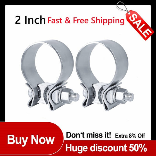 new 2-Piece 2-inch T409 Stainless Steel Narrow Strip Exhaust Clip Sealing Strip 2-inch