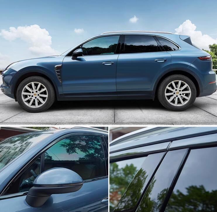 for Porsche for Cayenne 2011-2017 Black Titanium Window Frame Strip Trim Garnish New