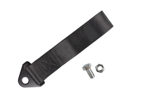 High Strength Racing Tow Strap Set for Front Rear Bumper Towing Hook Black