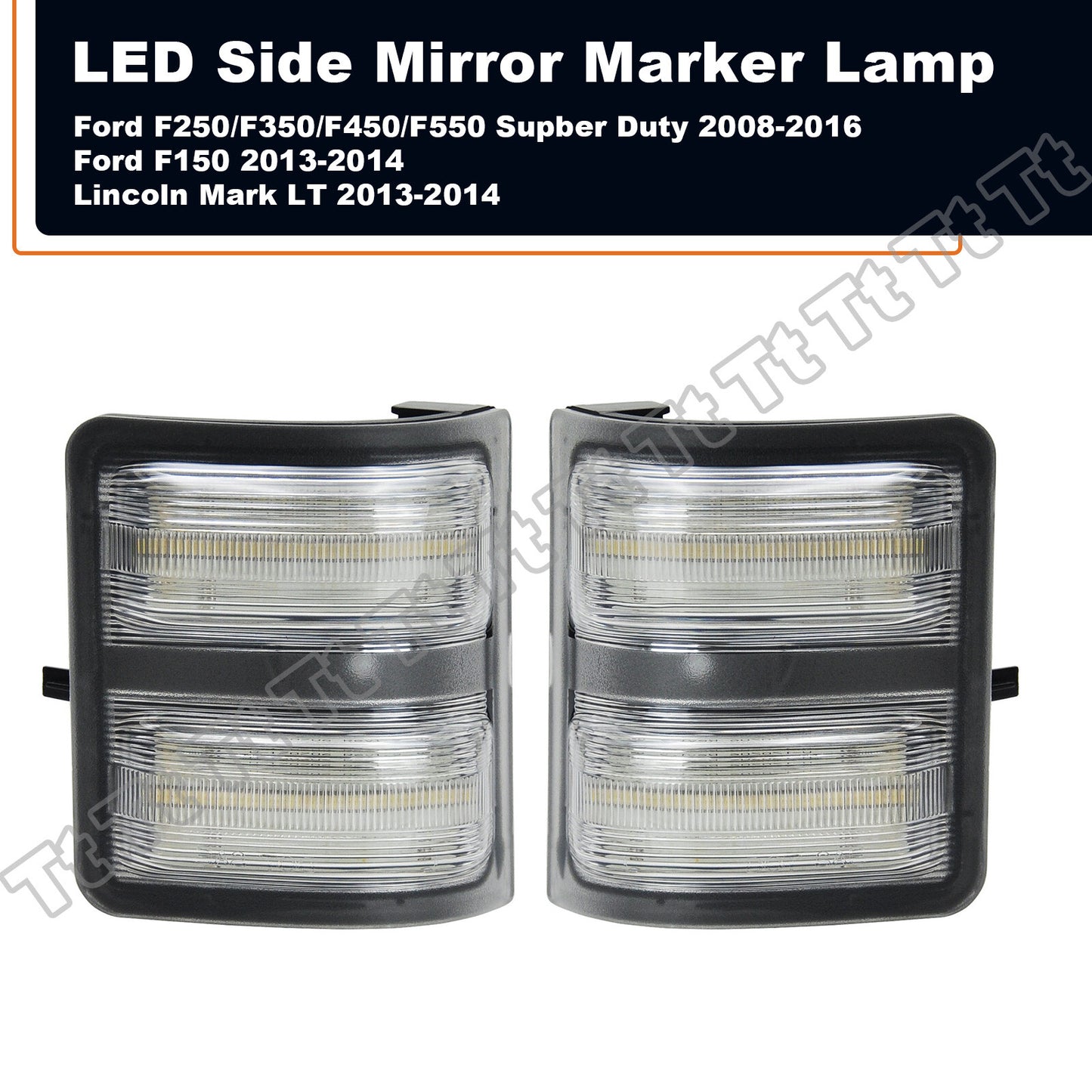 Switchback LED side mirror turn signals applicable to 08-16 for Ford F250 F350 Super Duty