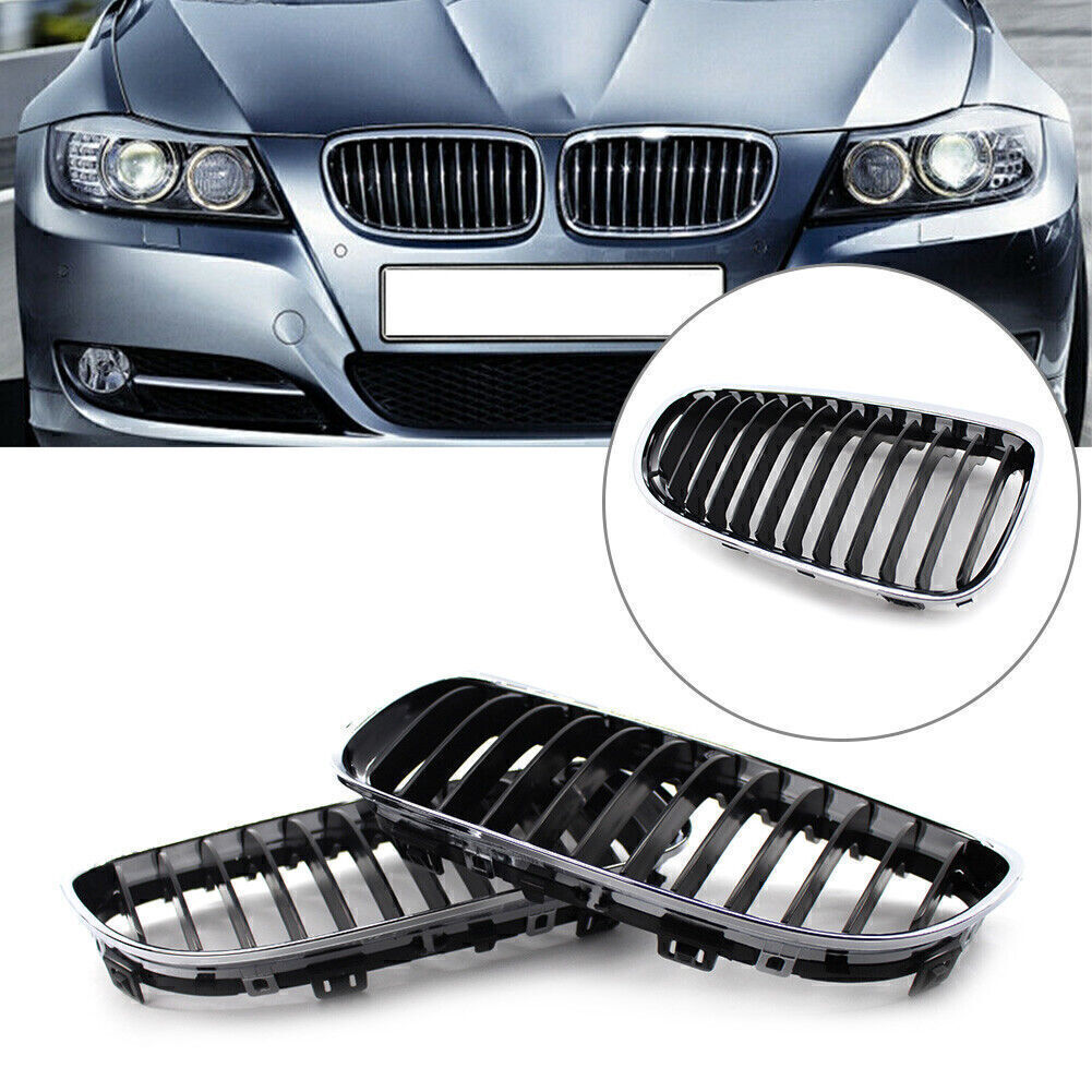 Chrome ABS, black, suitable for BMW E90, E91 LCI, 328i, 335i front kidney grille (2009 - 2011 10-).
