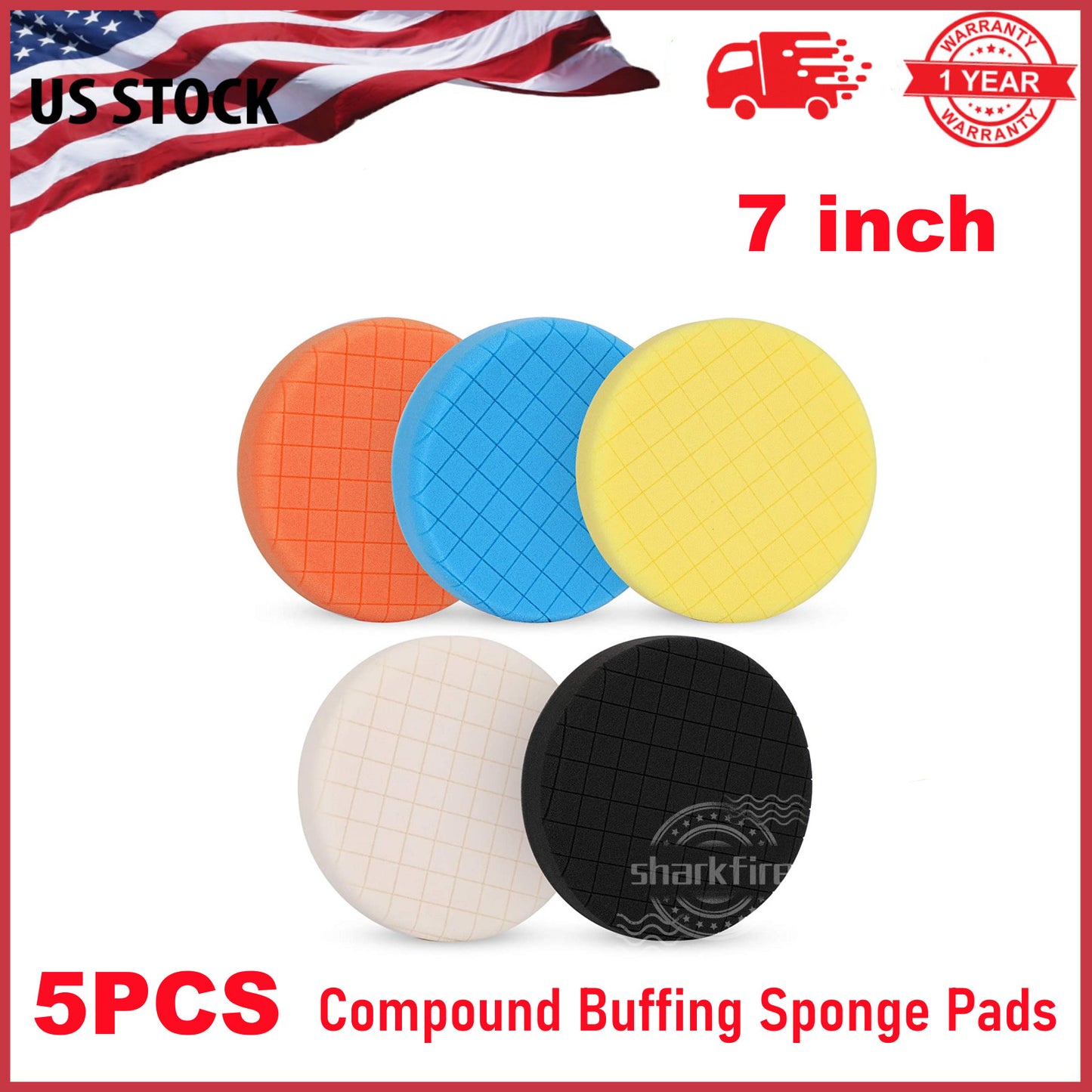 7-inch composite polishing sponge pad for car cushioning, polishing, and waxing