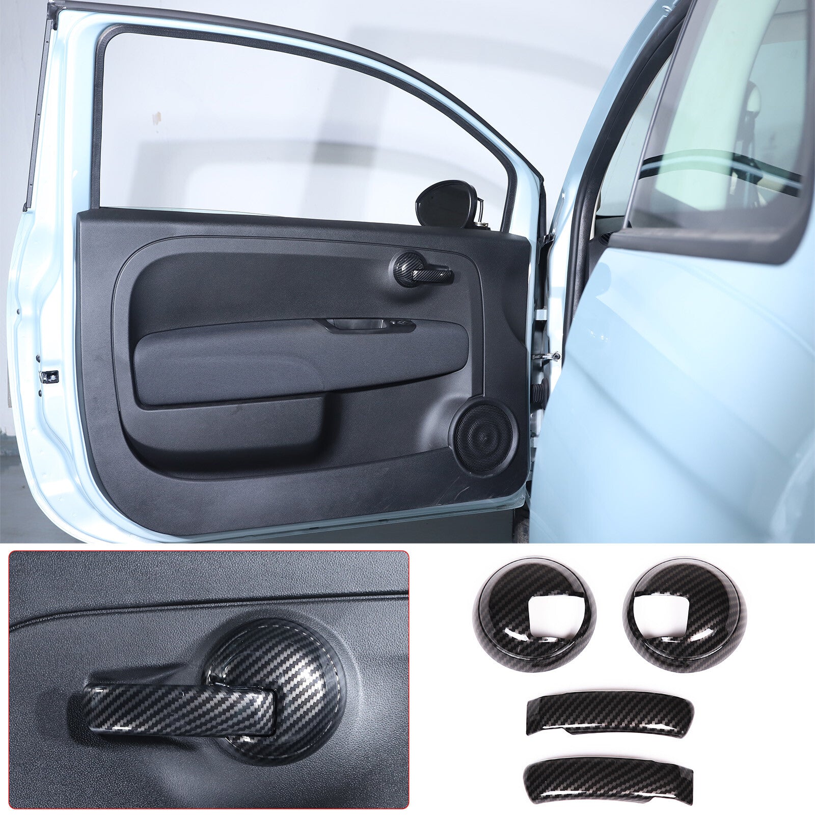 ABS carbon fiber center control gear cover trim for BMW 3 Series E90 (2008-12-)