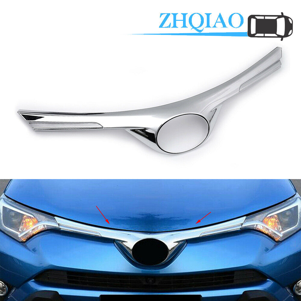 ABS Chrome Front Grille Logo Molding Cover Trim Fit for Toyota RAV4 2016-2018