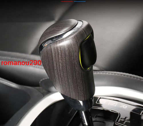 for Nissan Rogue 17-20 ABS Wood Grain Look Inner Gear Shift Knob Head Cover Trim