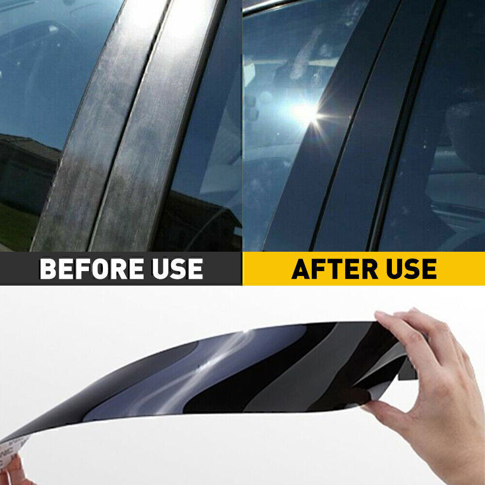 Piano Black Pillar Post Door Window Molding Strip Trim for Audi A4 B9/8W 2017-23