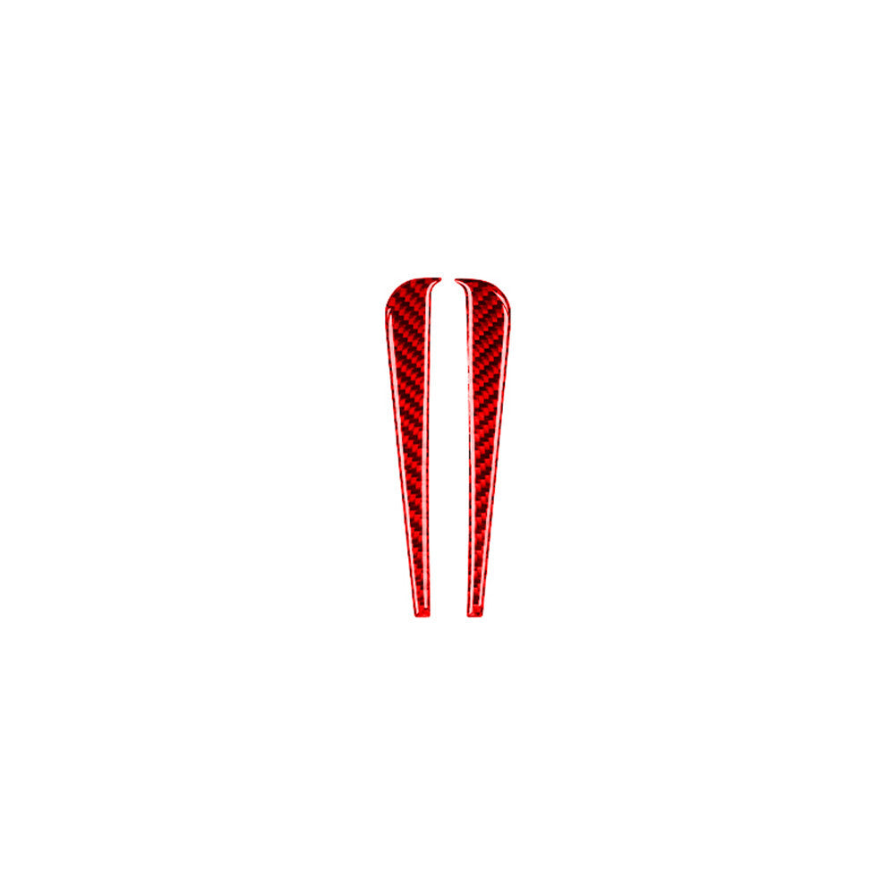 2X Red Carbon Fiber Navigation LCD Strips Trim Cover for Nissan Rogue 2014-2016