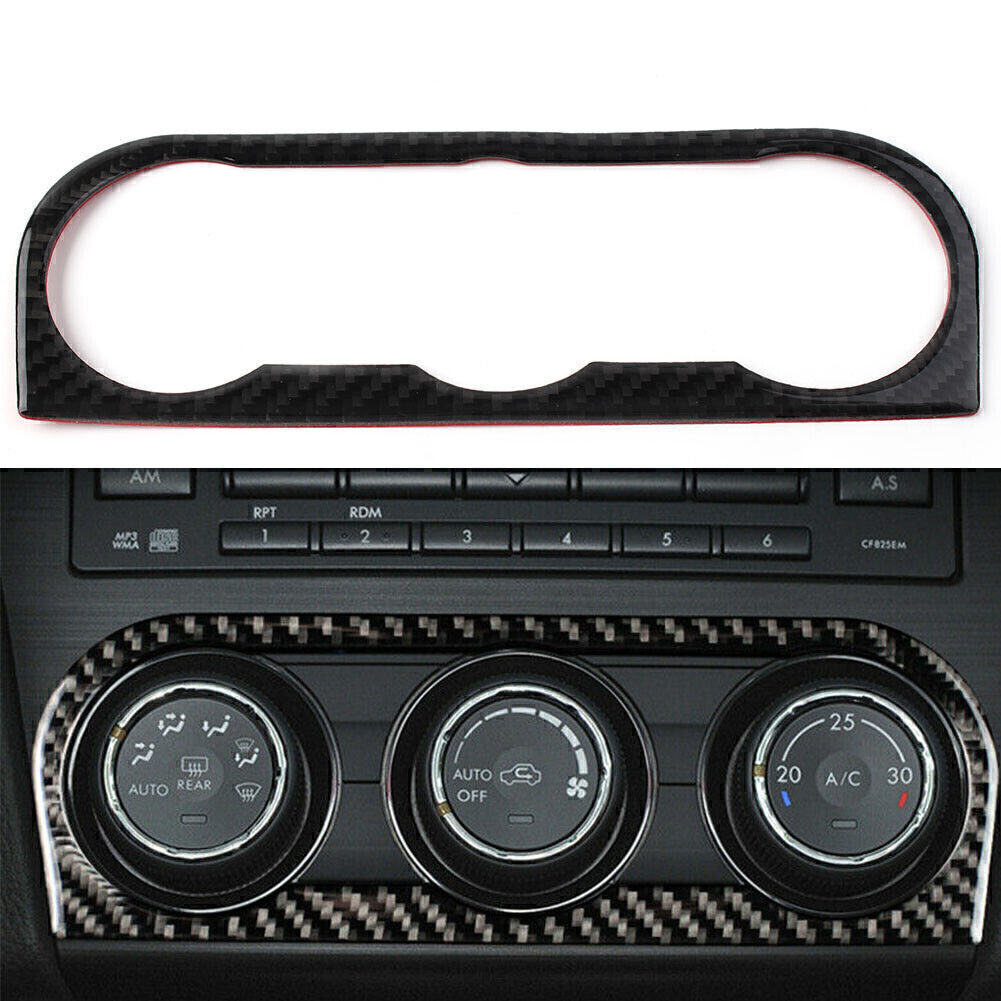 Carbon fiber center console AC switch panel trim for 2013-2018 for Subaru Forester models.