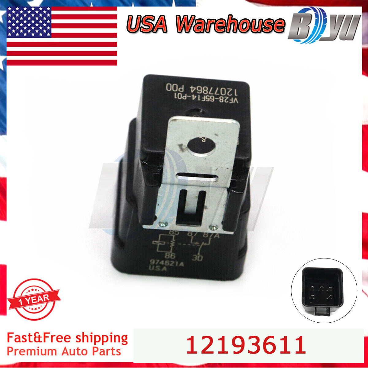 New 12193611 12135000 12077864 VF28-65F14-P01 Accessory Power Blower Motor Relay