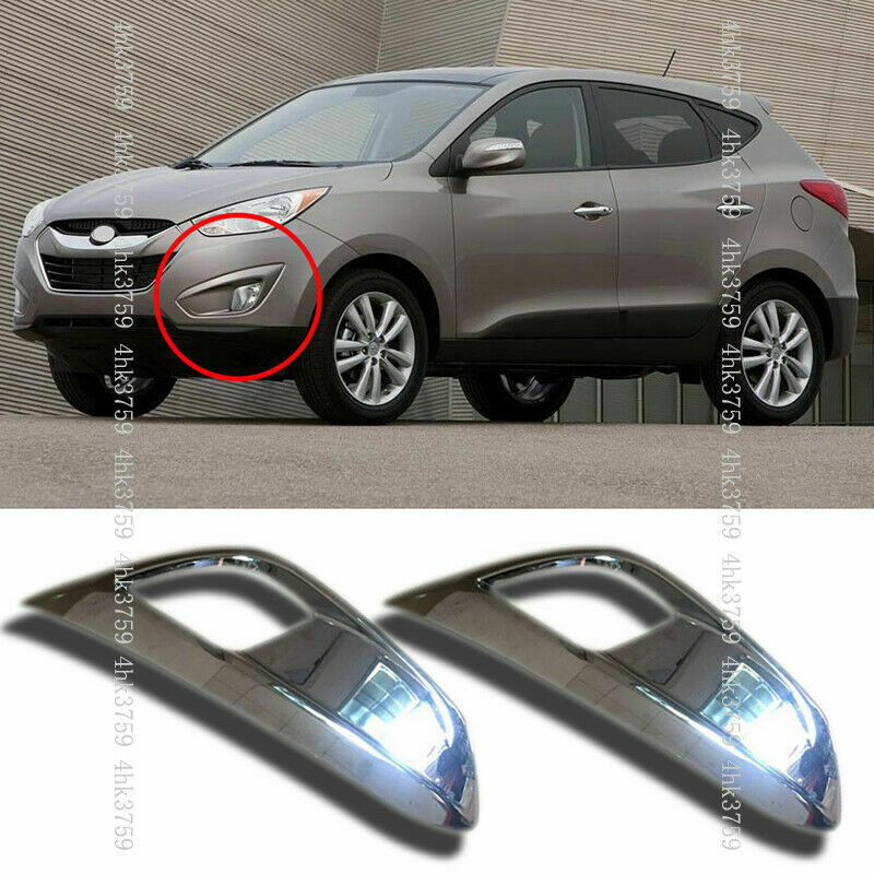 for Hyundai for Tucson ix35 2011-2013 Chrome Front Fog Light Lamp Cover Molding trim