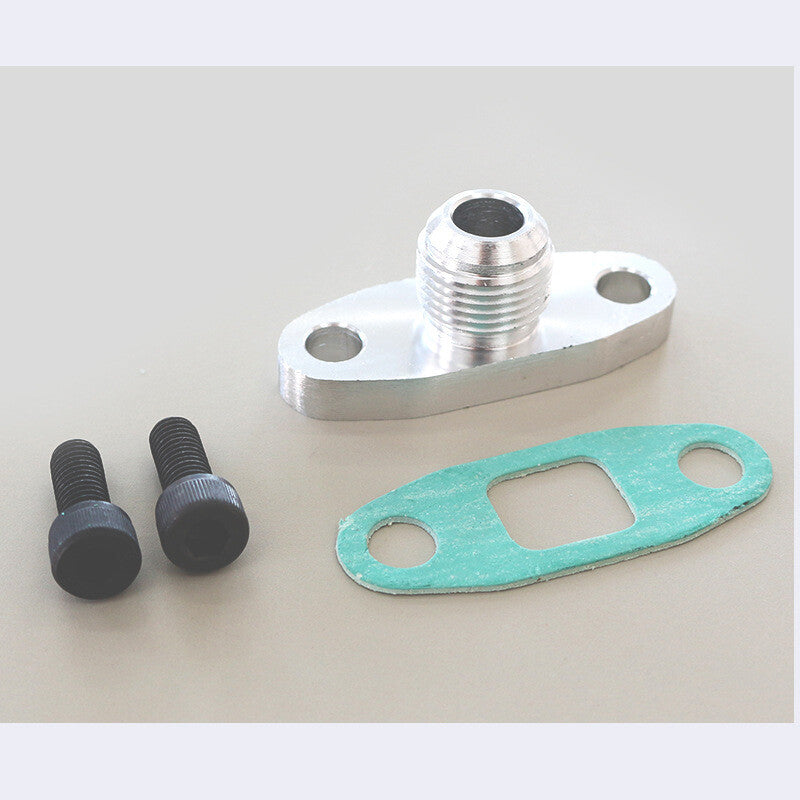 Turbo Oil Drain Outlet Flange Gasket Adapter Kit 10AN Fitting for T3 T4 T60 T70